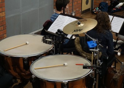 Timpani section during orchestra recording